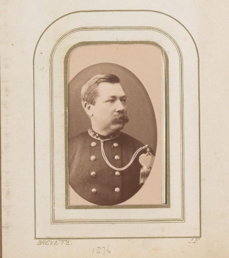 Portrait of a Man with a Mustache in Uniform