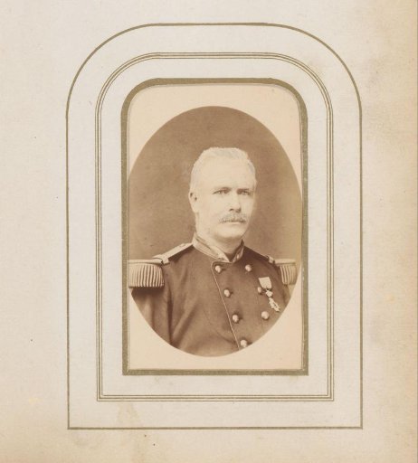 Portrait of a man with a mustache in uniform