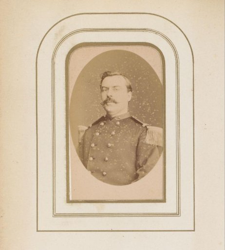Portrait of a man with a mustache in uniform