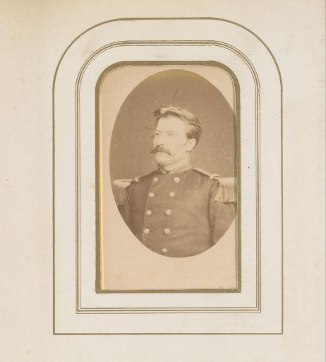 Portrait of a man with a mustache in uniform