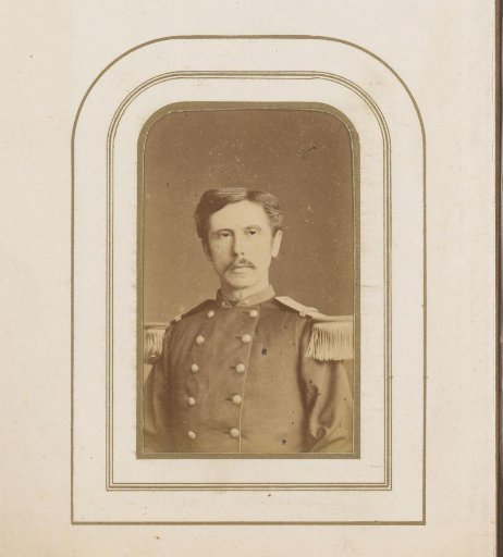 Portrait of a man with a mustache in uniform