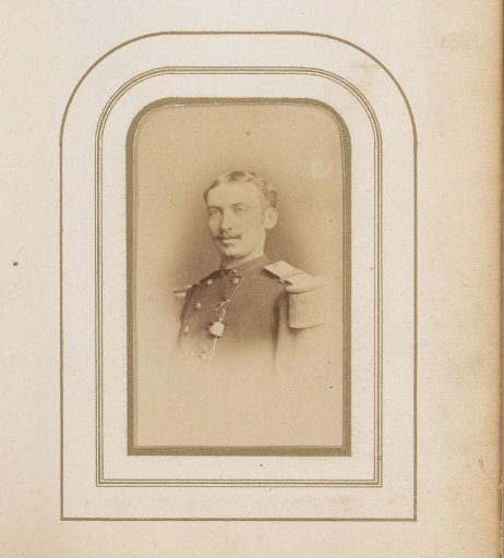 Portrait of a man with a mustache in uniform