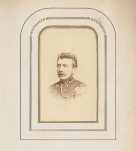 Portrait of a Man with a Mustache and Sideburns in Uniform
