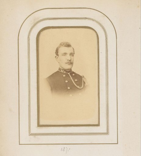 Portrait of a Man with a Mustache in Uniform