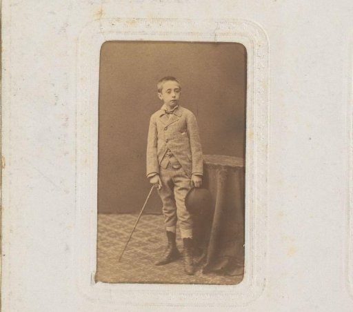 Portrait of a Boy with a Walking Stick and Hat