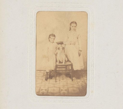 Group Portrait with Two Girls and a Dog