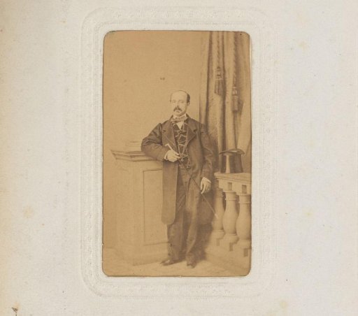 Portrait of a Man with a Top Hat and Walking Stick