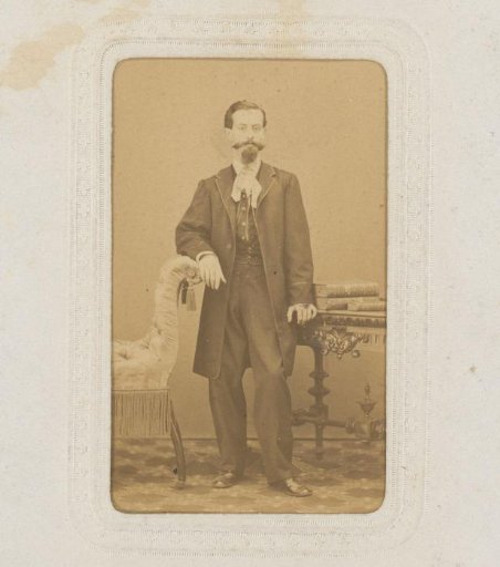 Portrait of a Standing Man with Beard and Mustache