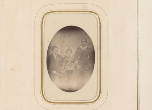 Group portrait with a mother and two children