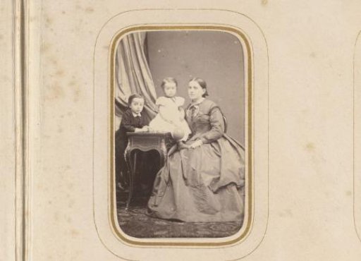 Group portrait with a mother and two children