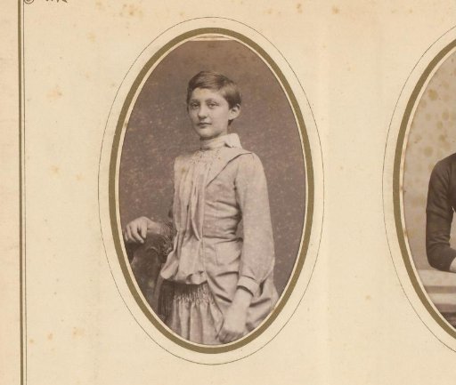Portrait of a Girl Standing by a Chair