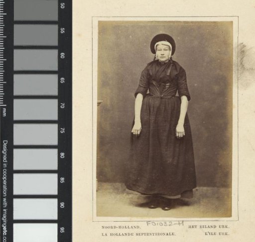 Portrait of an unknown woman in traditional costume of Urk, Flevoland