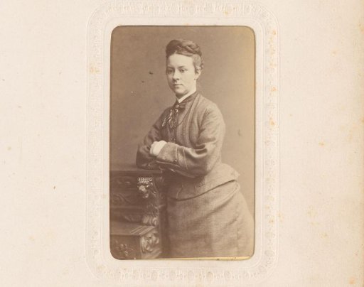 Portrait of a Young Woman Leaning on a Writing Desk, Identified as Sister Jet