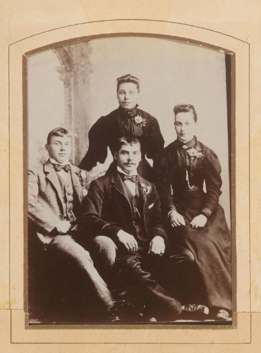 Portrait of two women and two men