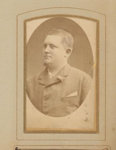 Portrait of a young man with moustache and sideburns