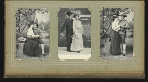 Three portraits of a couple in love