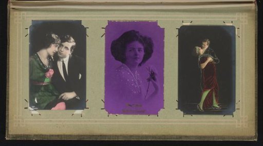 Two portraits of a couple in love and a portrait of a woman