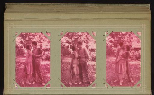 Three portraits of a couple in love in tennis attire