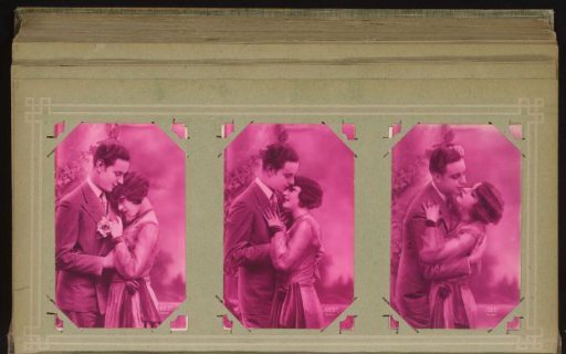 Three portraits of a couple in love