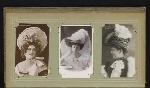 Three portraits of actresses, including Hedwig Francillo-Kauffmann and Marie Louise Derval