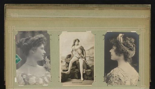 Three portraits of women, including Marcelle André and Jane Hading