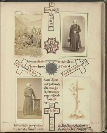 Reproduction of (presumably) a drawing of a wooden cross with flowers