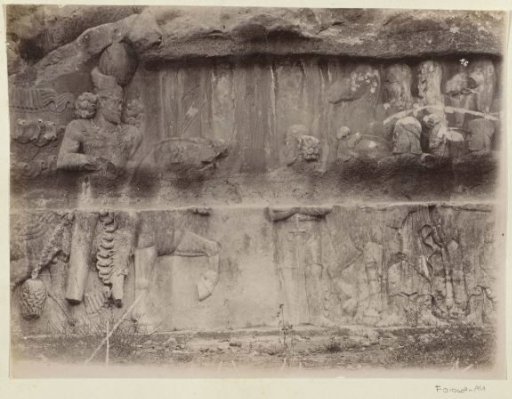 Relief IV in Bishapur, depicting the Sassanian king Bahram II and an Arab embassy
