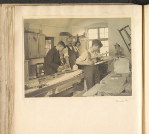 Pupils of Schule Schloss Salem assisting a carpenter