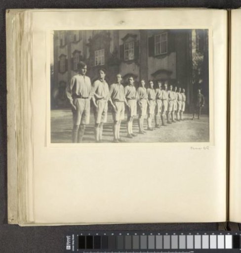 Pupils of Schule Schloss Salem standing in line during a group discipline exercise