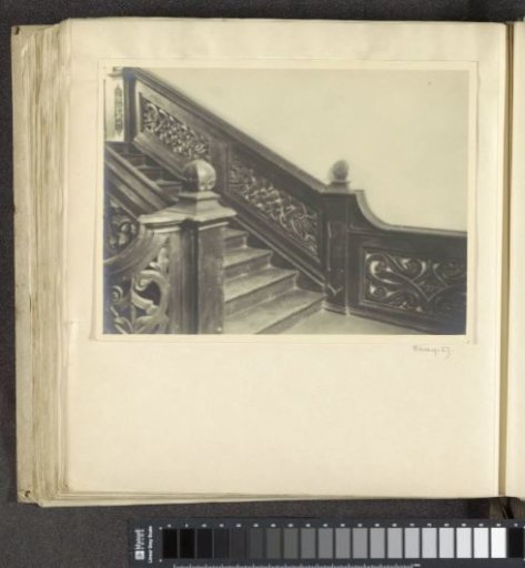 Carved wooden staircase in Schloss Spetzgart, branch of Schule Schloss Salem