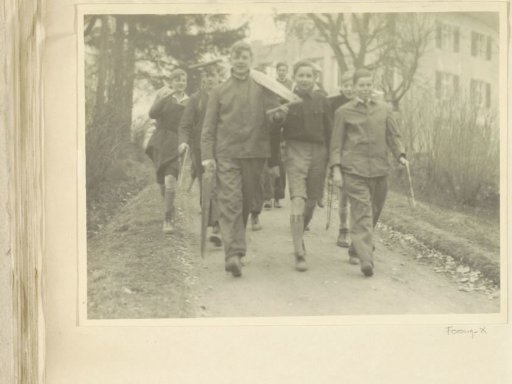 Pupils of Schule Schloss Salem on Their Way to Woodcutting