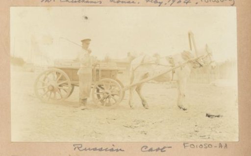 Man with horse and cart in Russia