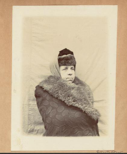 Portrait of Mrs. Cheetham-Winter with winter coat, hat and scarf
