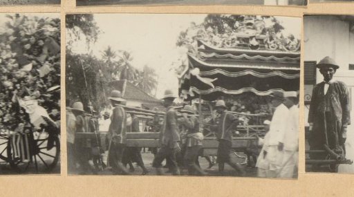 Participants in a funeral procession, probably in Yogyakarta