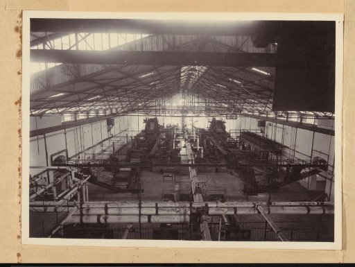 Factory hall, presumably the interior of a sugar factory in Purworejo
