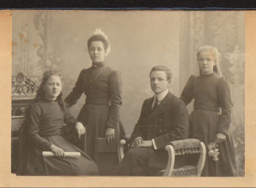 Portrait of four young people, probably brother and sisters