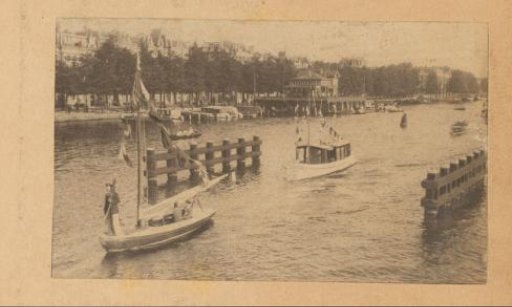 Pleasure boats on the Amstel in Amsterdam