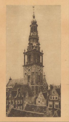 Tower of the Zuiderkerk and the Zandstraat in Amsterdam