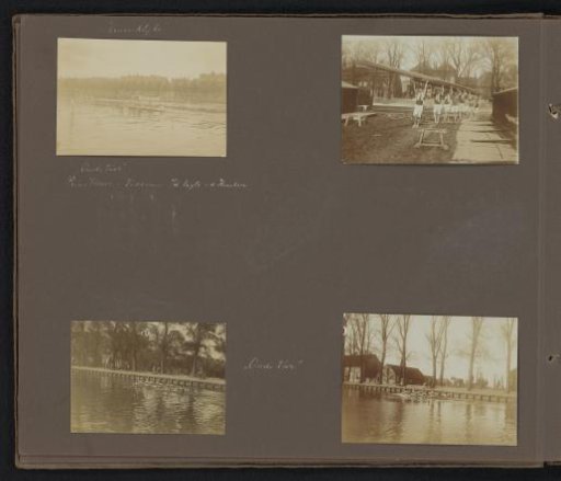Four photos of rowing crew Oude Vier during the Koninklijke