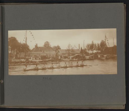 Rowing Crew the Eight in Action During a Race