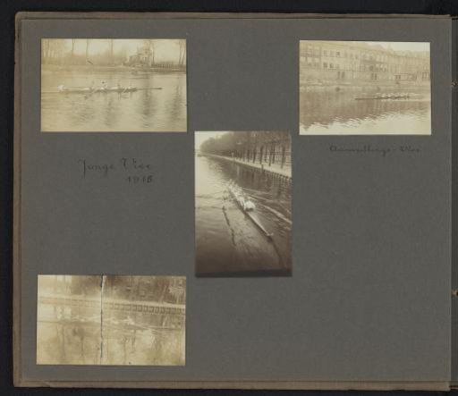 Four Photos of the Rowing Crew Jonge Vier in Action
