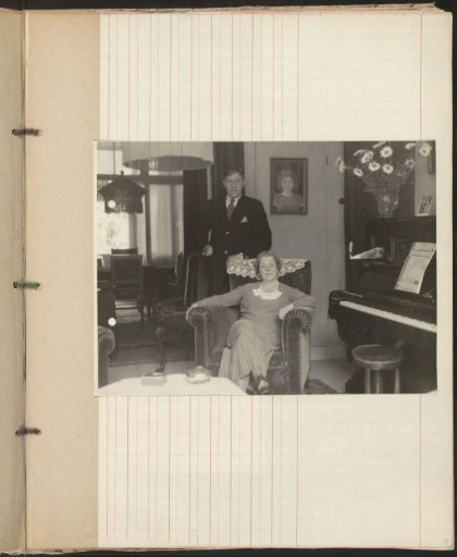 Portrait of an unknown man and woman in a living room