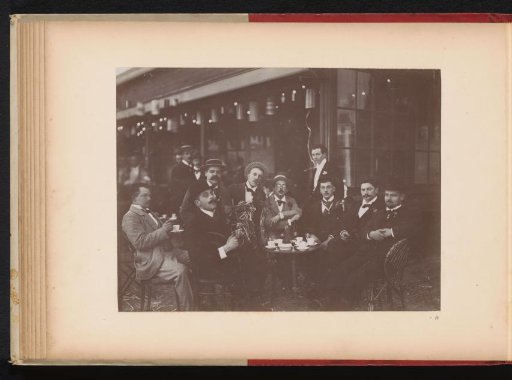 Group of Members of the Amsterdam Student Corps on a Terrace, by Evening
