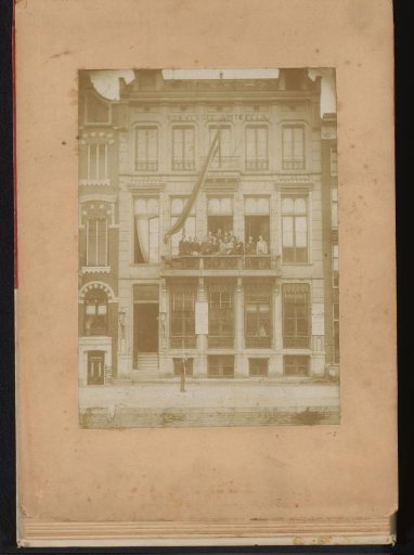 Members of the Amsterdam Student Corps on the balcony of the society in Amsterdam