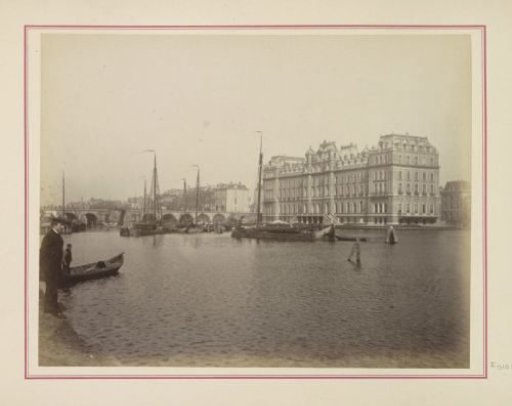 Amstel Hotel in Amsterdam seen from the southwest over the Amstel