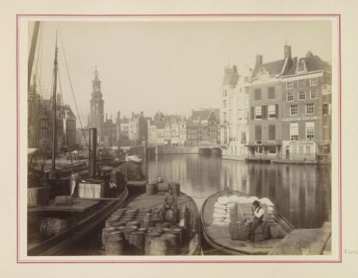 Binnen-Amstel in Amsterdam seen towards the Munttoren and the Sophiaplein (now Muntplein)