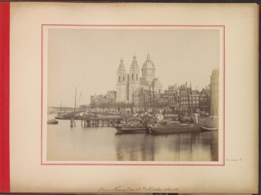 View of the Prins Hendrikkade and the Nicolaaskerk in Amsterdam