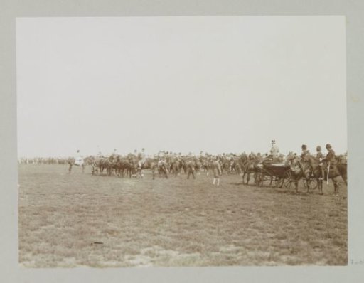 Queen Wilhelmina visiting an army review on the Renkumer Heide