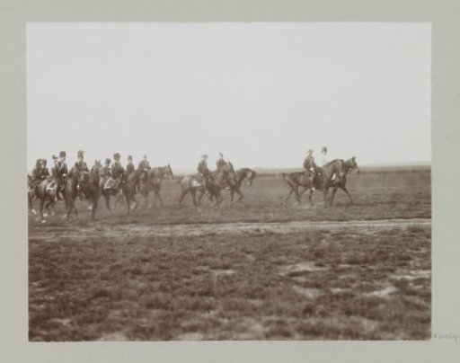 Queen Wilhelmina visiting an army review on the Renkumer Heide