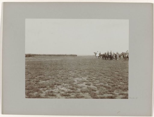 Queen Wilhelmina visiting an army review on the Renkumer Heide